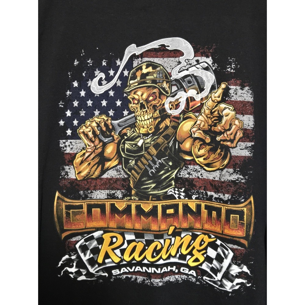Commando Racing Shirt Mens Size 2XL Huge Skeleton Graphic